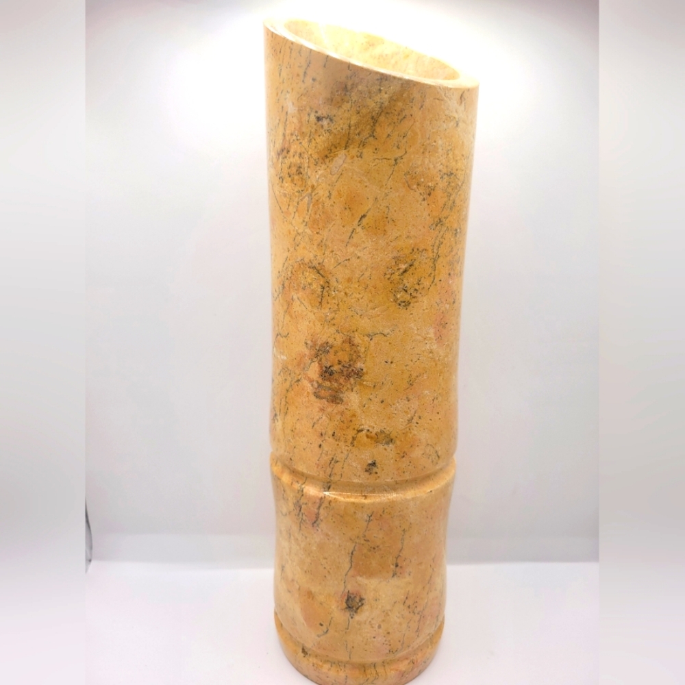 Cylindrical Earthy Stone Vintage Vase Minimalist Retro